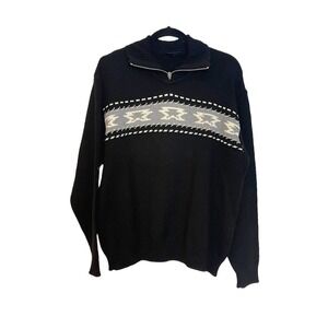 Bogner Quarter Zip Pullover Aztec Print Knit Tricote Sweater Men's Size Medium